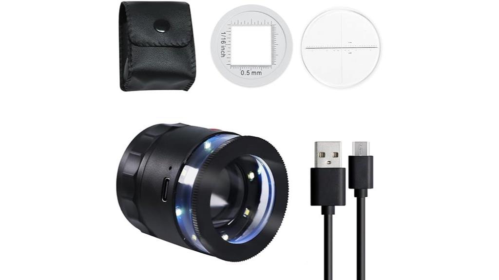 10x led magnifier with scale