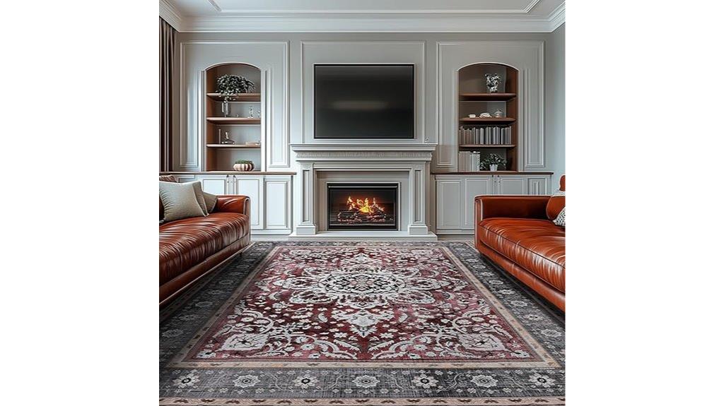 6x9 floral washable rug