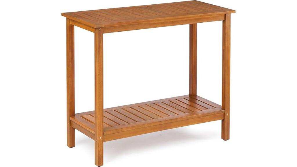 acacia wood console table