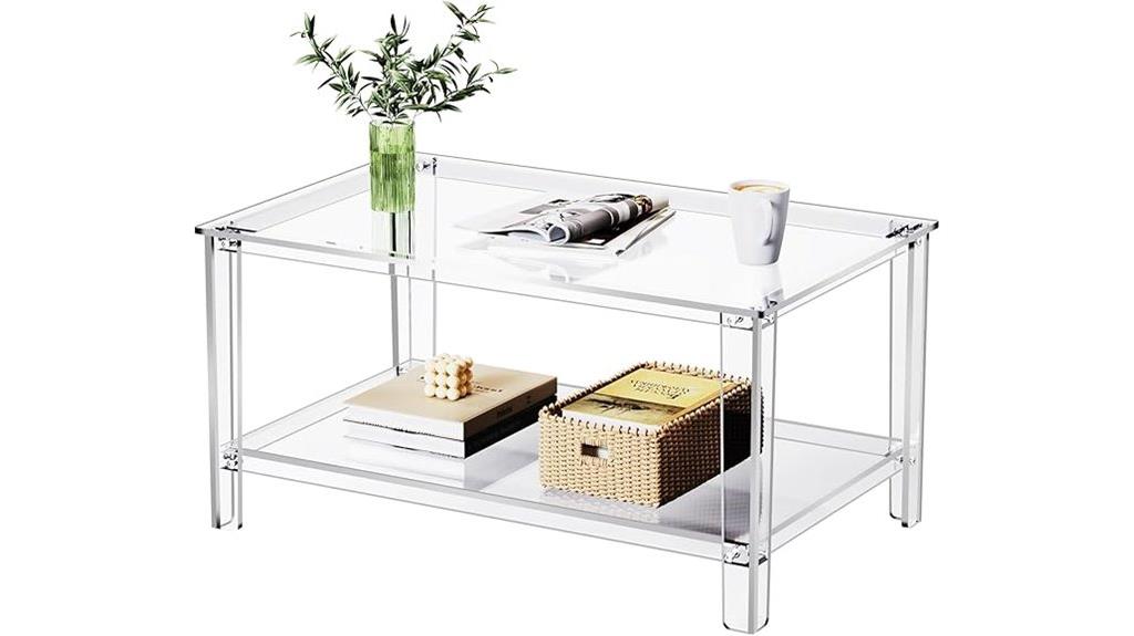 acrylic storage coffee table