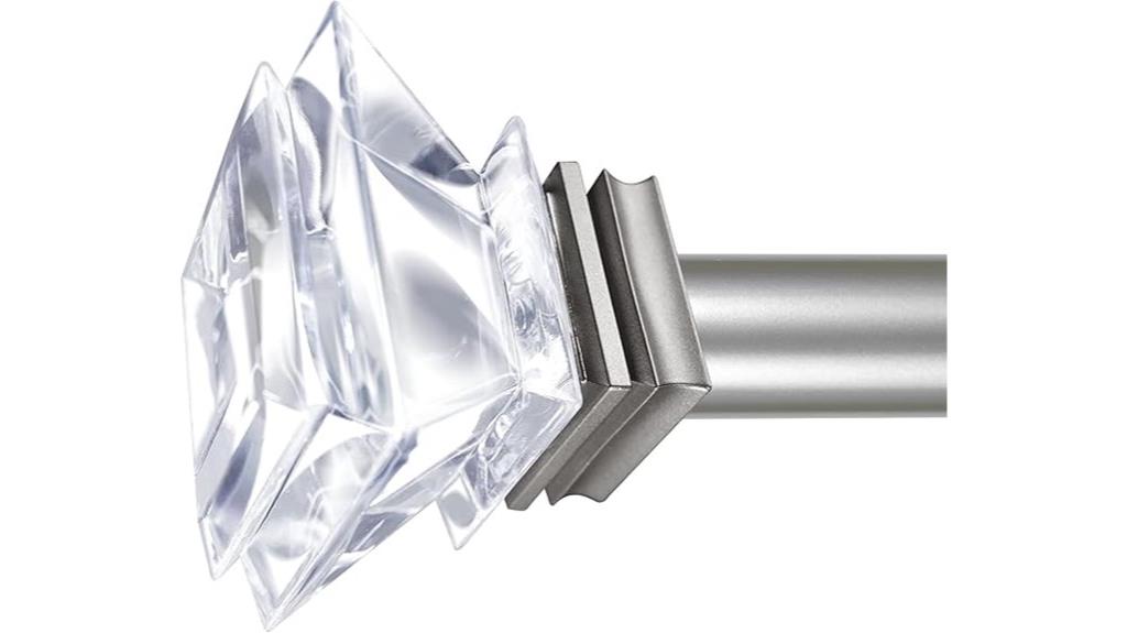 adjustable crystal finial rods