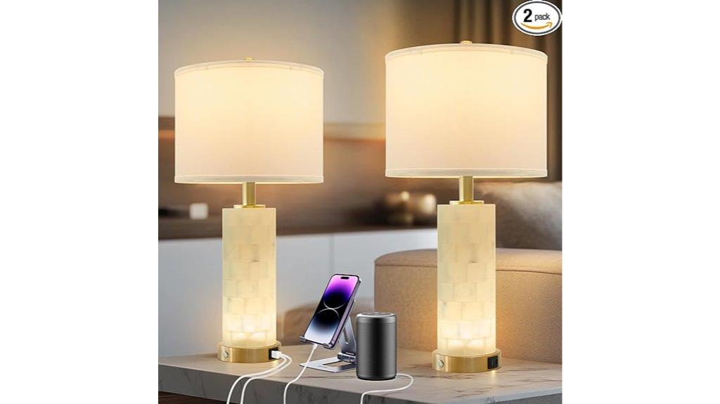 alabaster lamps with usb