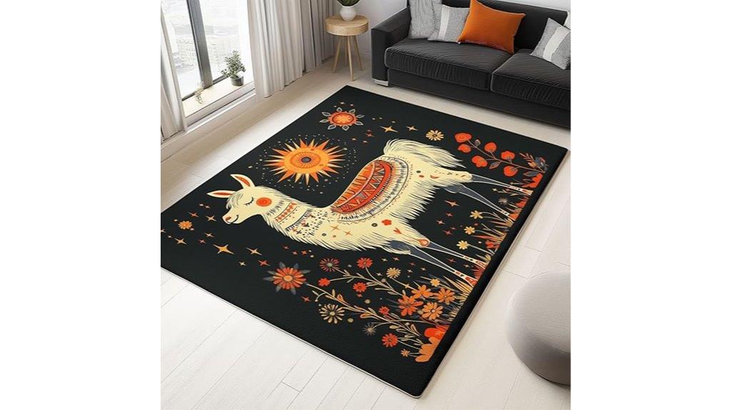 alpaca flower non slip rug