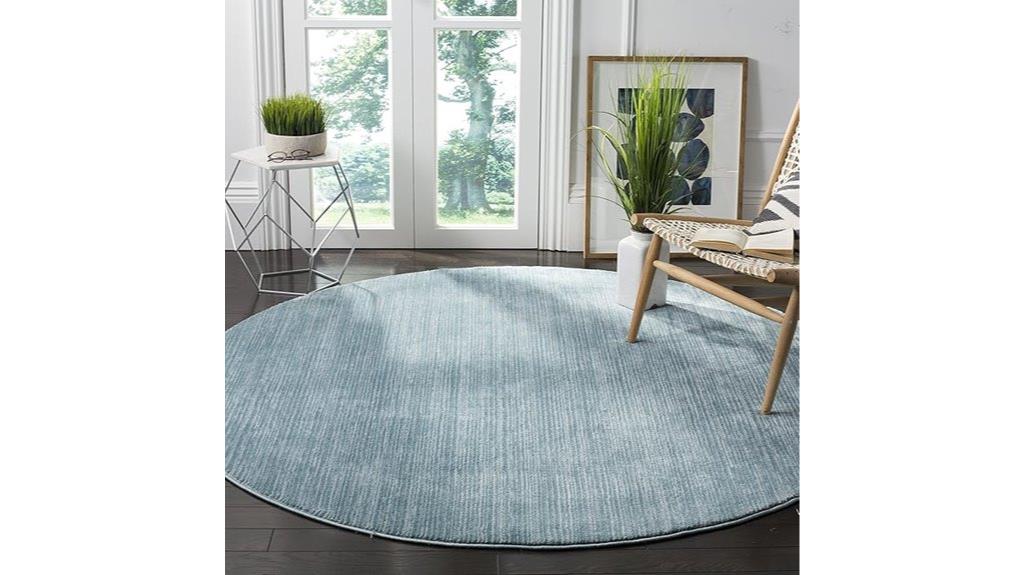 aqua round rug