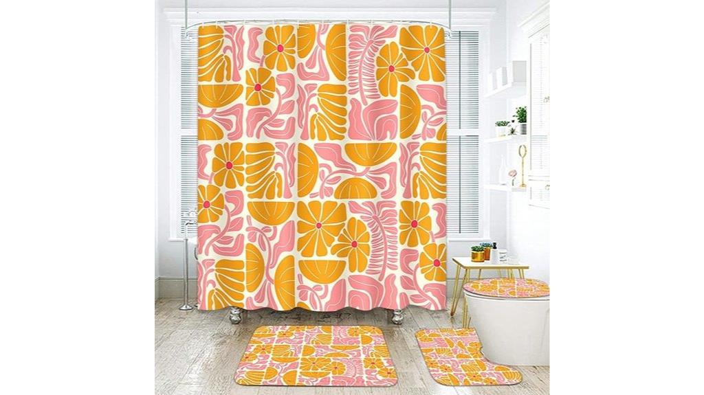 bathroom set with curtains