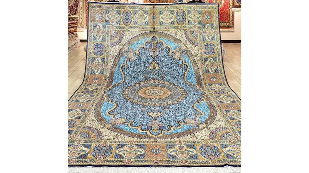 beige handmade medallion rug