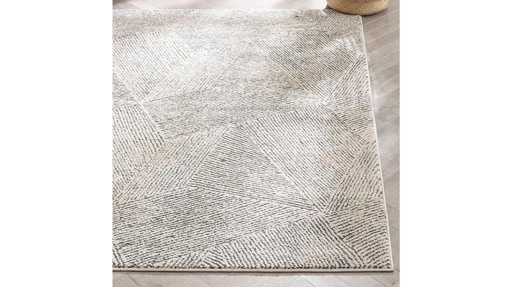 beige tribal geometric rug