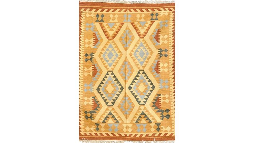beige wool kilim dhurrie