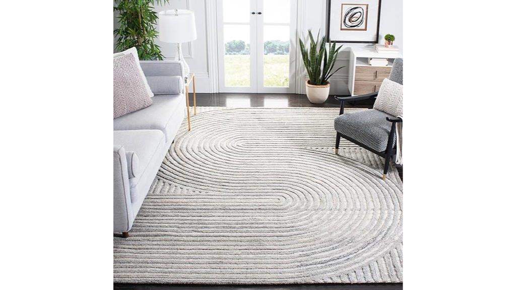 beige wool rug size
