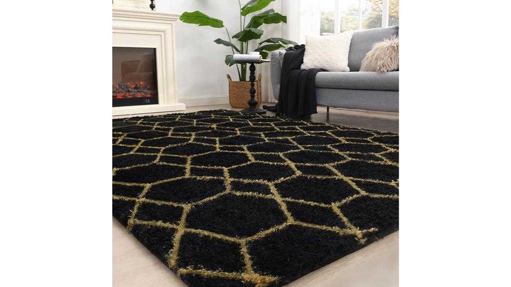 black 4x6 fluffy rug