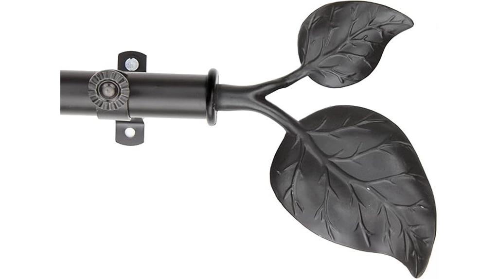 black adjustable curtain rod