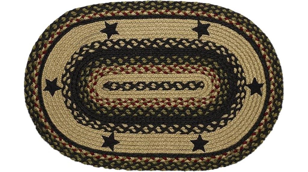 black and tan oval rug