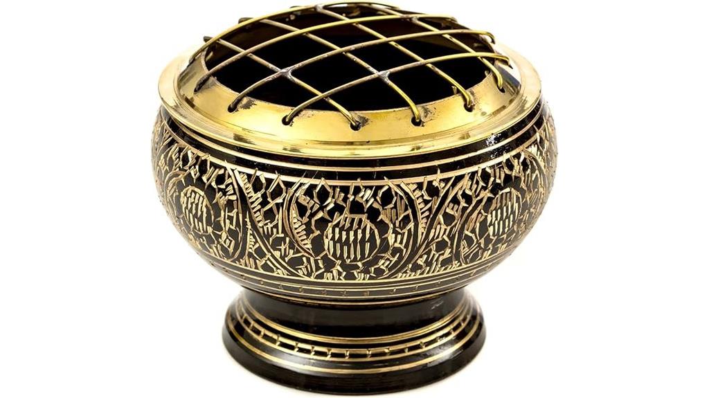 black brass incense holder