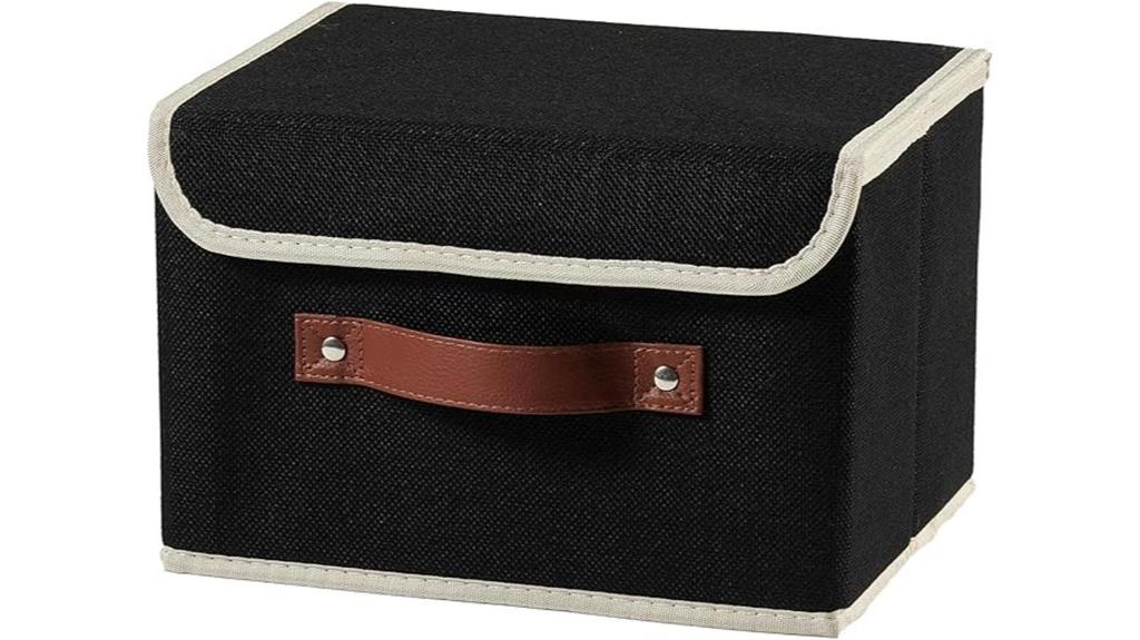 black collapsible storage bins