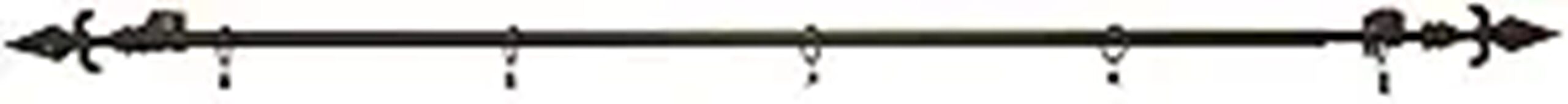 black finial curtain rod