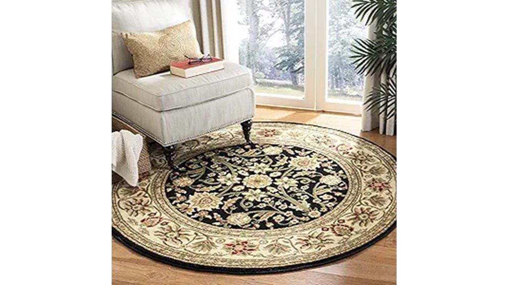 black ivory round rug