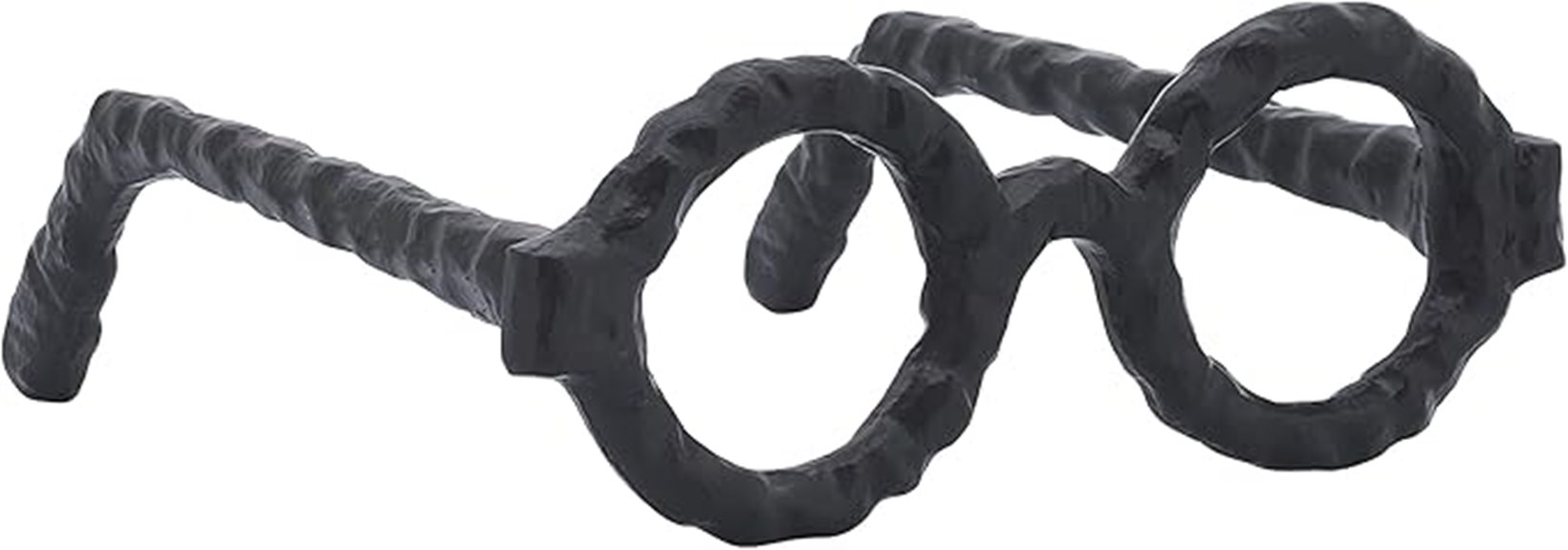 black metal glasses sculpture