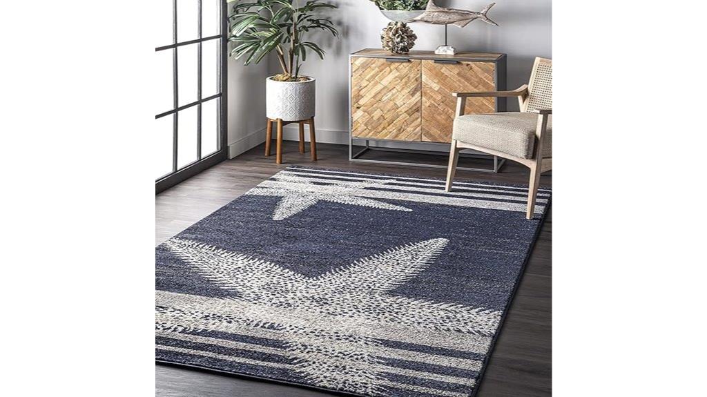 blue 5x8 starfish rug