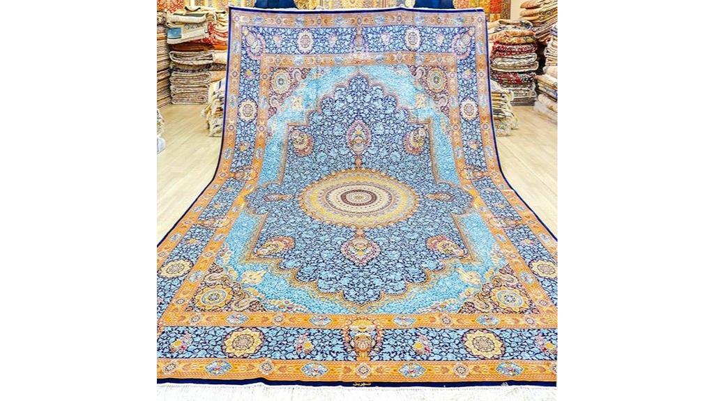 blue 9x12 silk rug