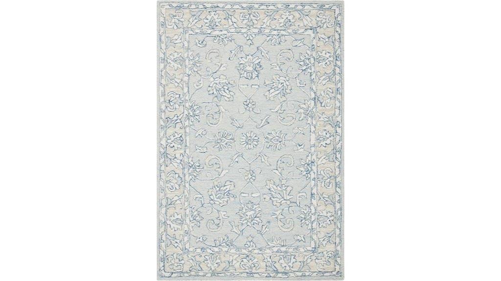blue beige accent rug