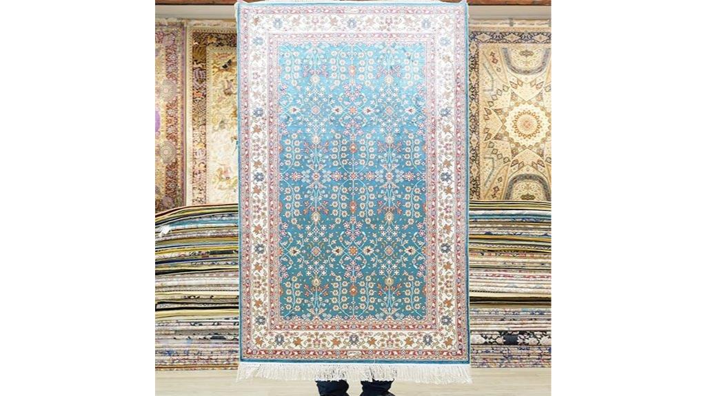 blue hand knotted rug