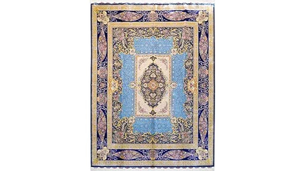 blue handwoven antique rug