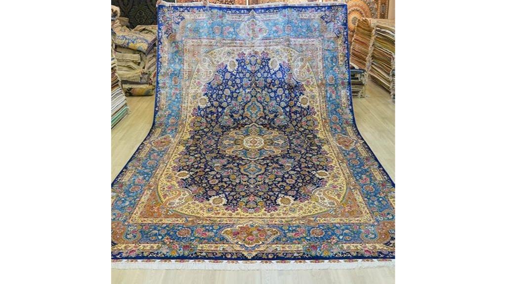 blue handwoven oriental rug