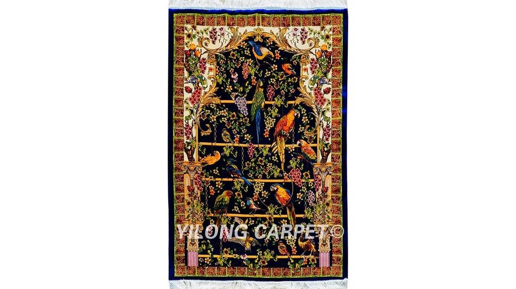 blue silk area rug