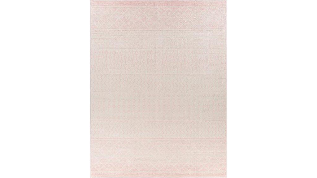 blush pink moroccan rug