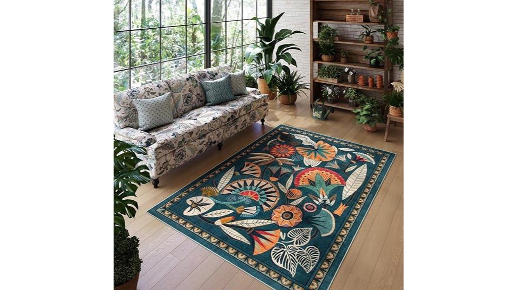 boho green area rug