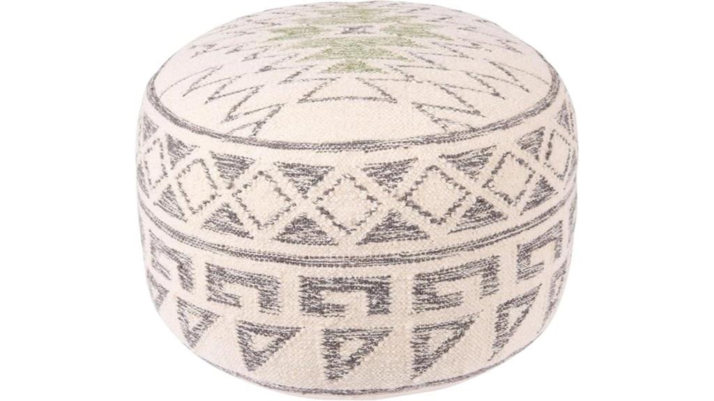 boho kilim wool pouf