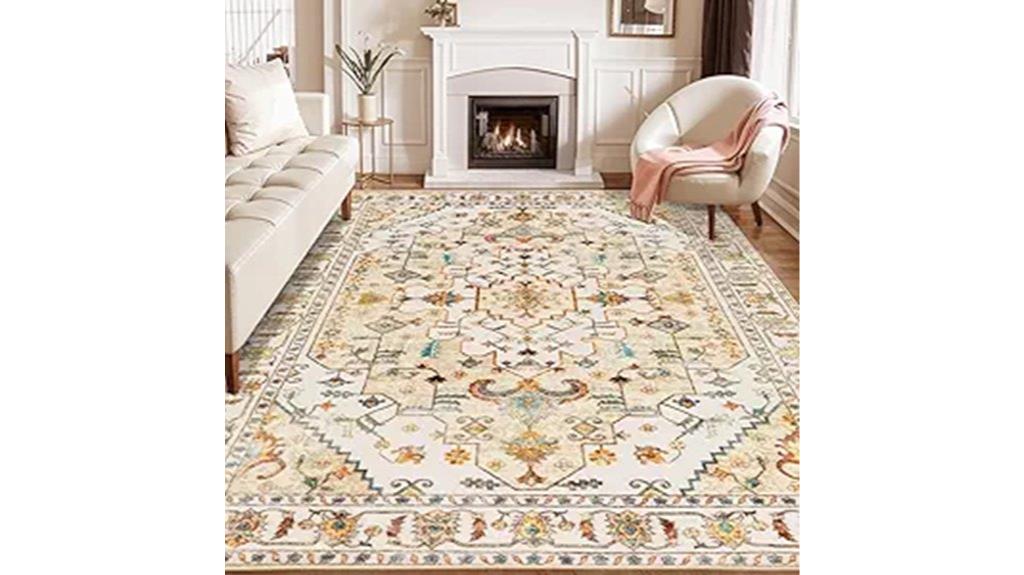 boho yellow area rug