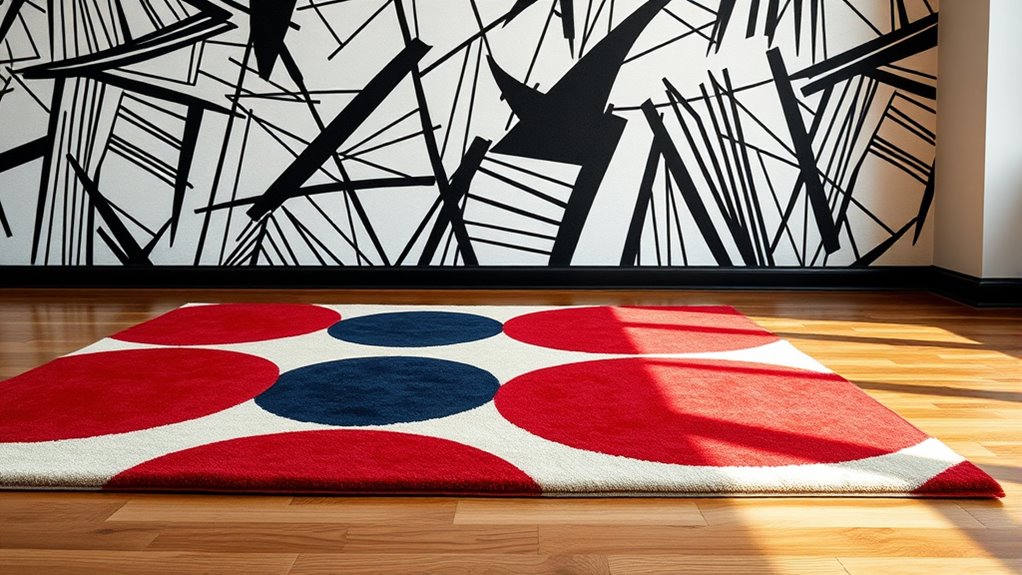 bold rug and wall clash