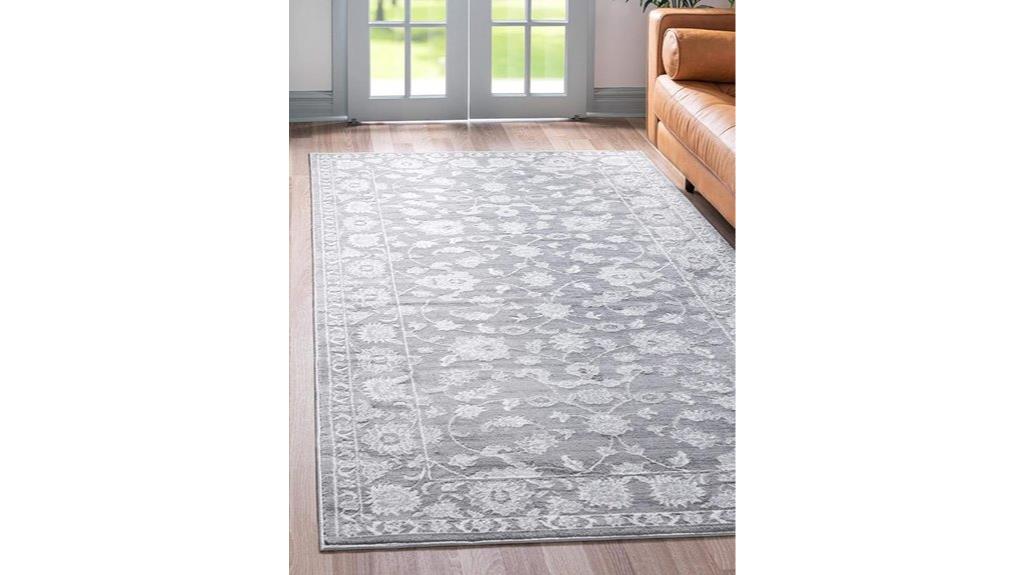 boston gray low pile rug