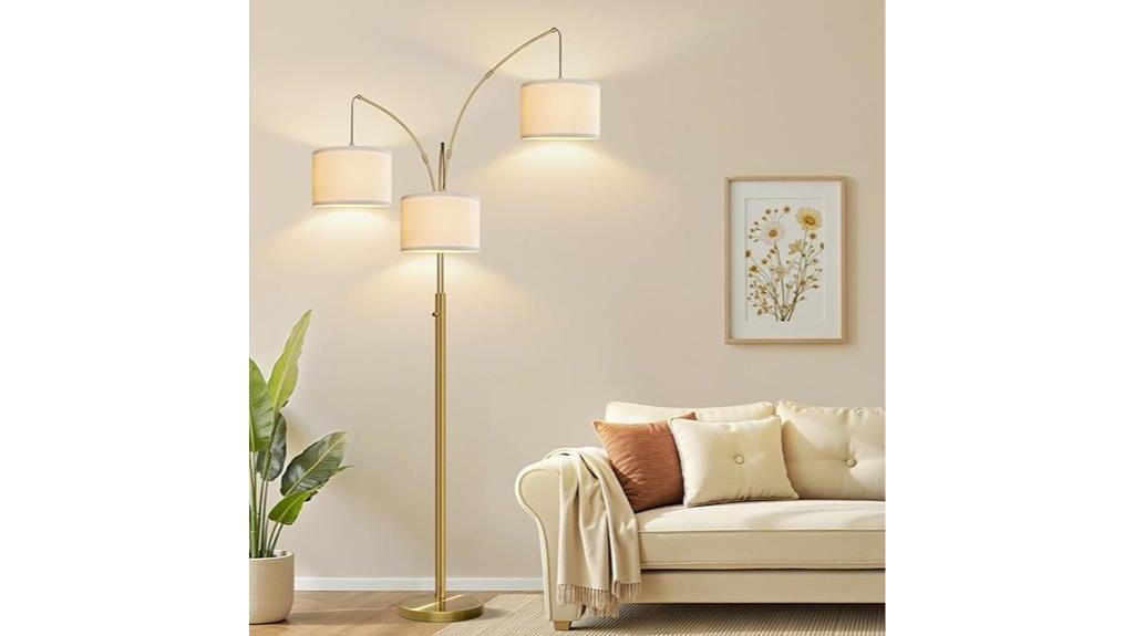 brass arc dimmable floor lamp