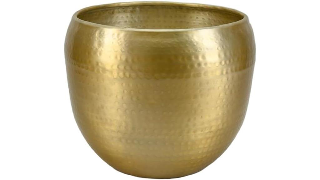 brass look aluminum indoor planter