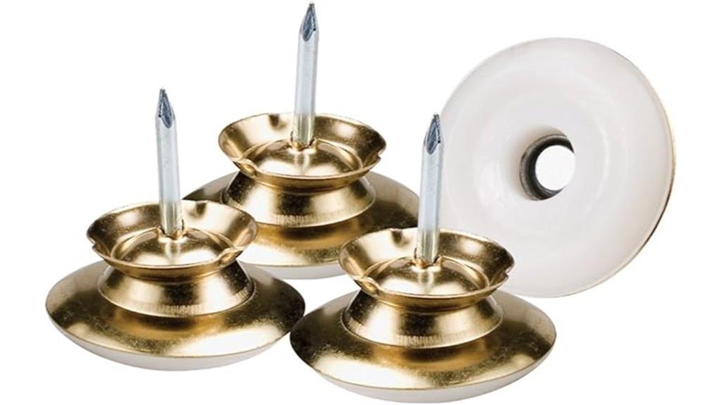 brass nail on swivel glides
