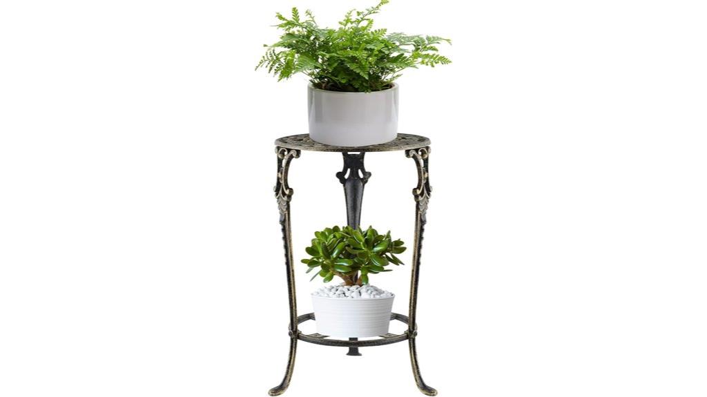 bronze 2 tier plant stand