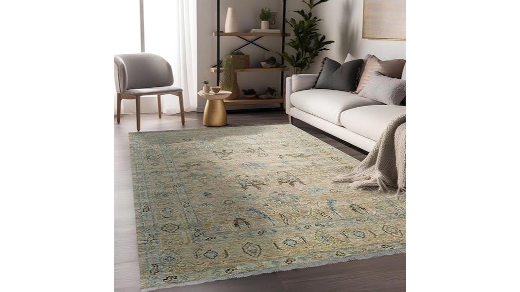 brown wool oushak rug