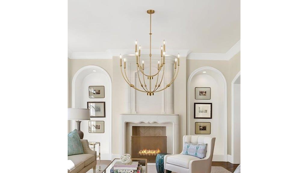 brushed gold candle chandelier