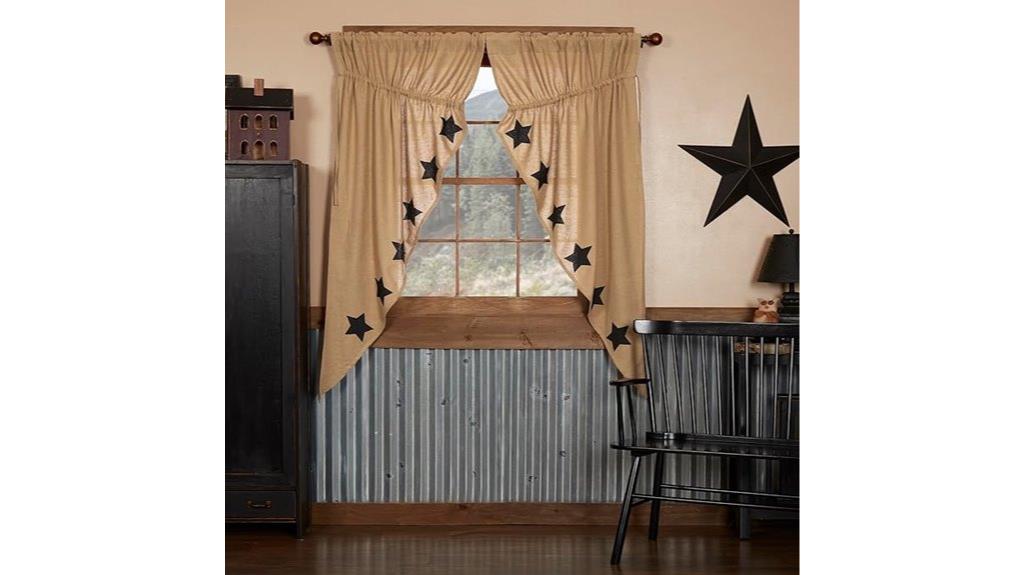 burlap prairie window curtains