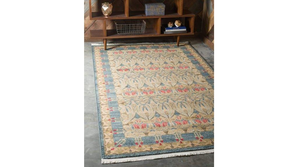 canmore navy tan rug