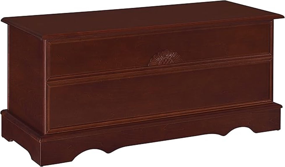 cedar lined wood storage trunk