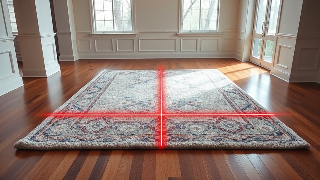 center your rug precisely