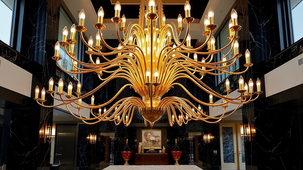 choosing large brass chandeliers