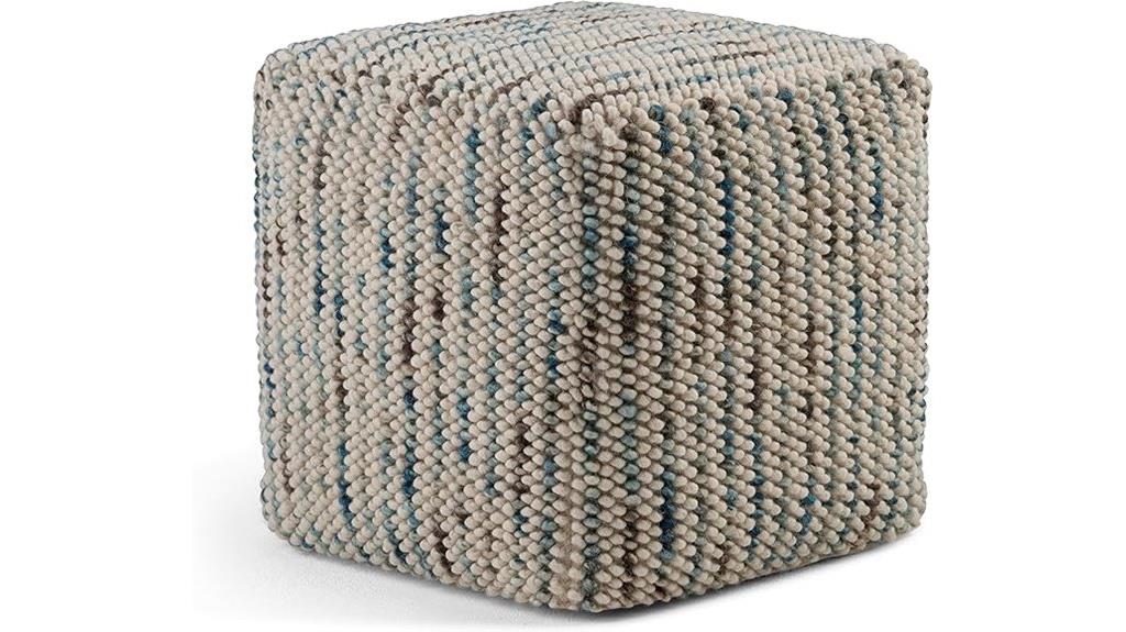 colorful boho woven pouf