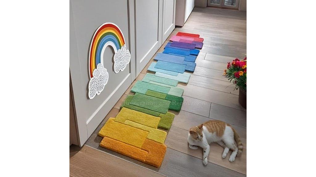 colorful handmade geometric rug