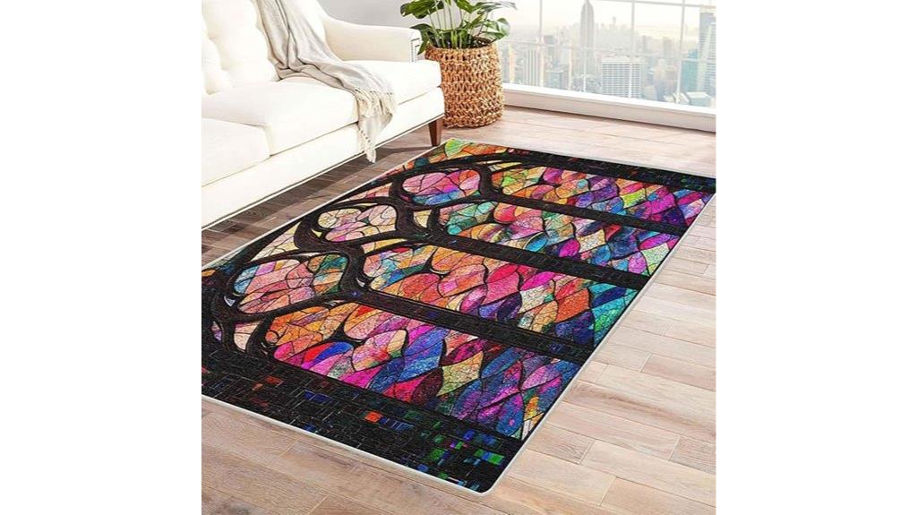 colorful stained glass rug