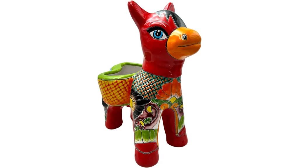 colorful talavera donkey planter