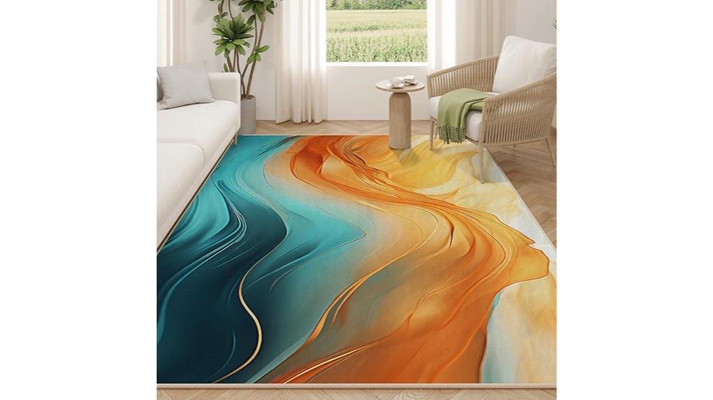 colorful turquoise marble rug